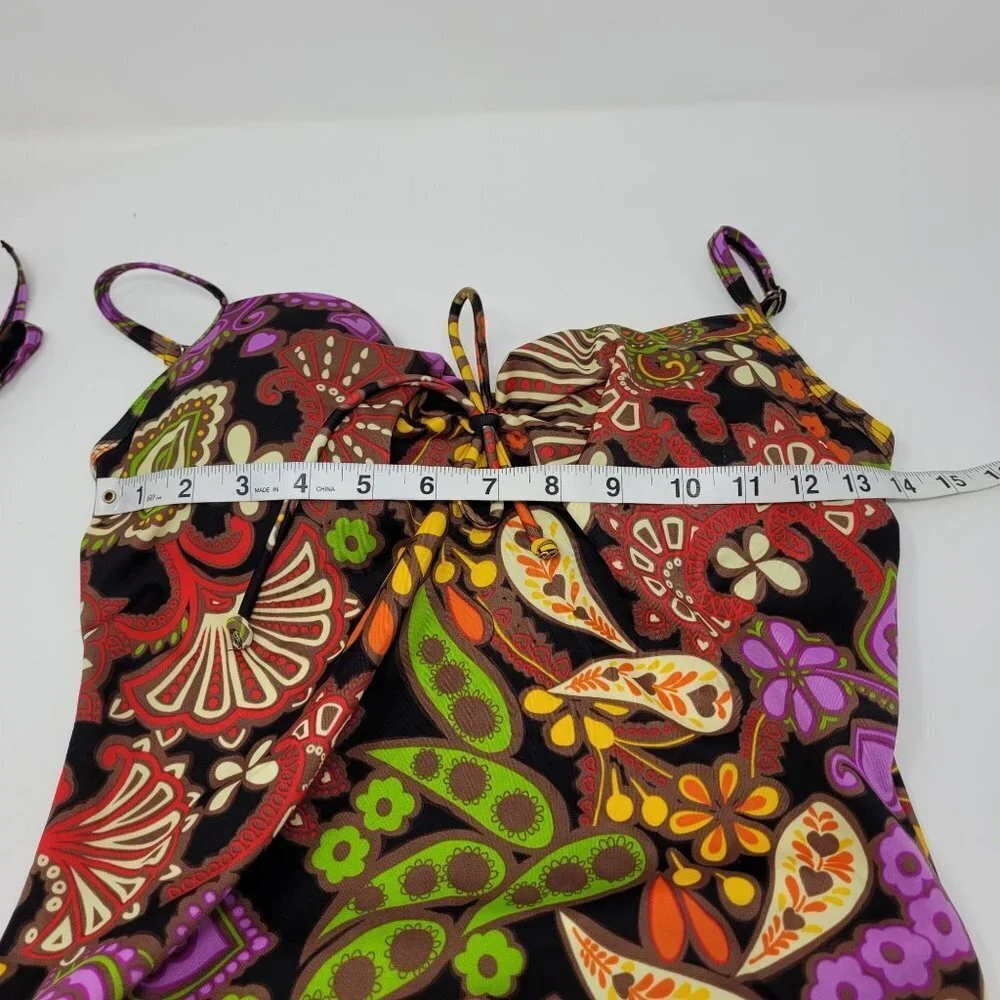 Victoria's Secret Multicolor Paisley Tankini Bathing suit Size 34C Medium - Picture 11 of 12
